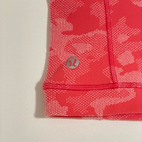 Lululemon Its Rulu Run Cropped Half Zip Heritage Camo Jacquard Raspberry Pink 0 - Picture 15 of 16